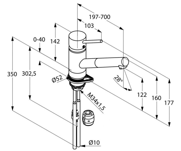 Смеситель для кухни Kludi Scope хром 339310575